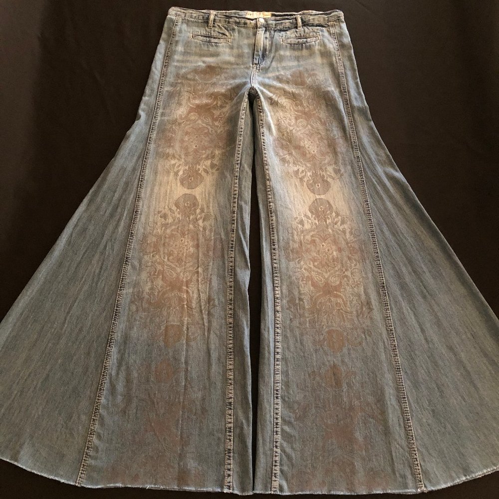 Super Rare Free People Printed Extreme Vintage Flare Size 29 - Picture 4 of 15